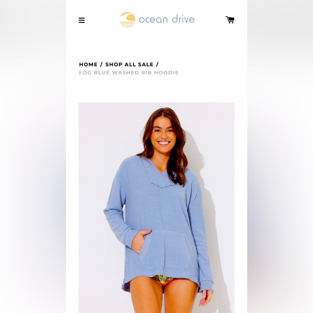Ocean Drive NWOT BLUE hoodie cover up